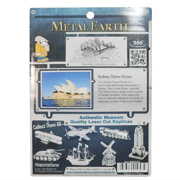 Metal Sydney Opera House 3D Laser Cut Model Kit  Fascinations Gold Edition New - Picture 4 of 5